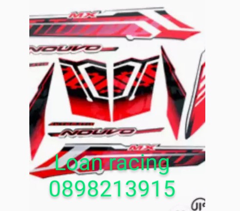 Bộ tem xe nouvo mx 2 màu đỏ