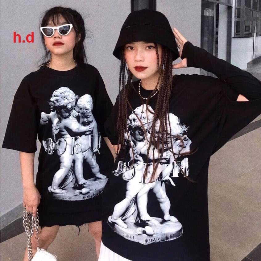 Áo thun tay lỡ BOBUI Thiên Thần chất cotton