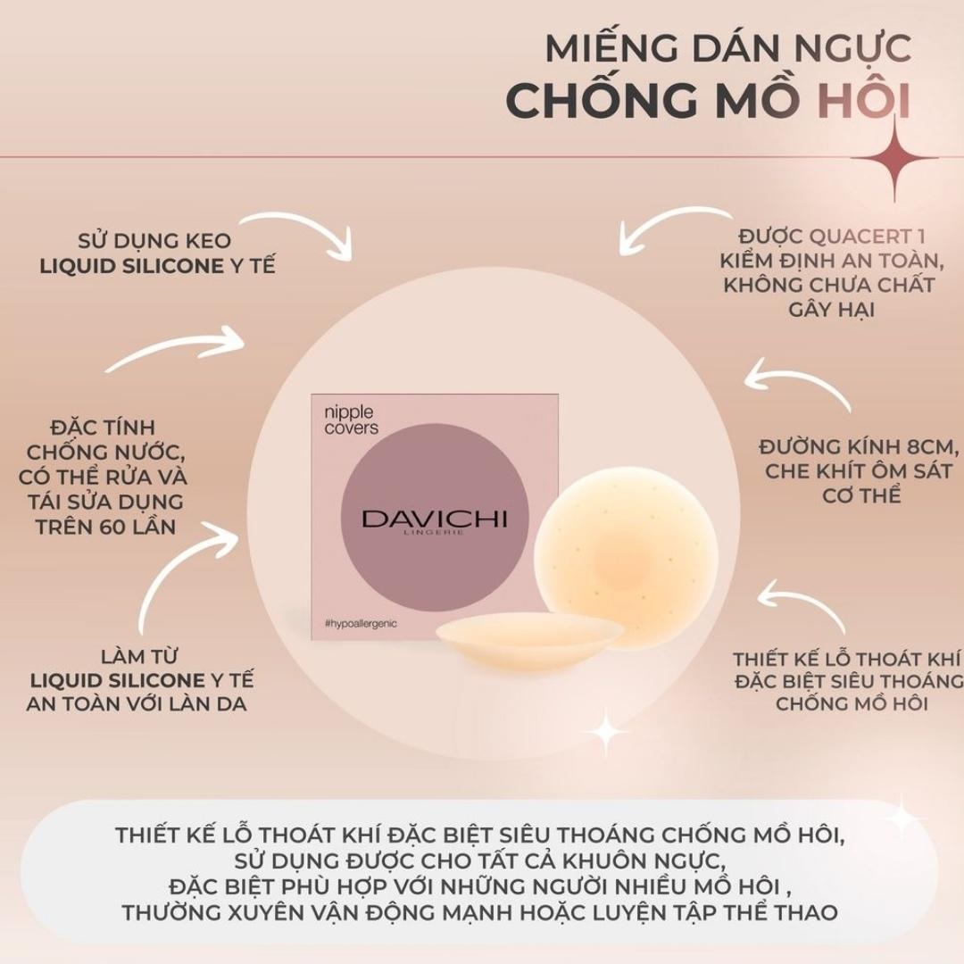 [Có Che Tên] Miếng dán ngực silicon DAVICHI dán ti siêu mỏng ôm khít bền đẹp