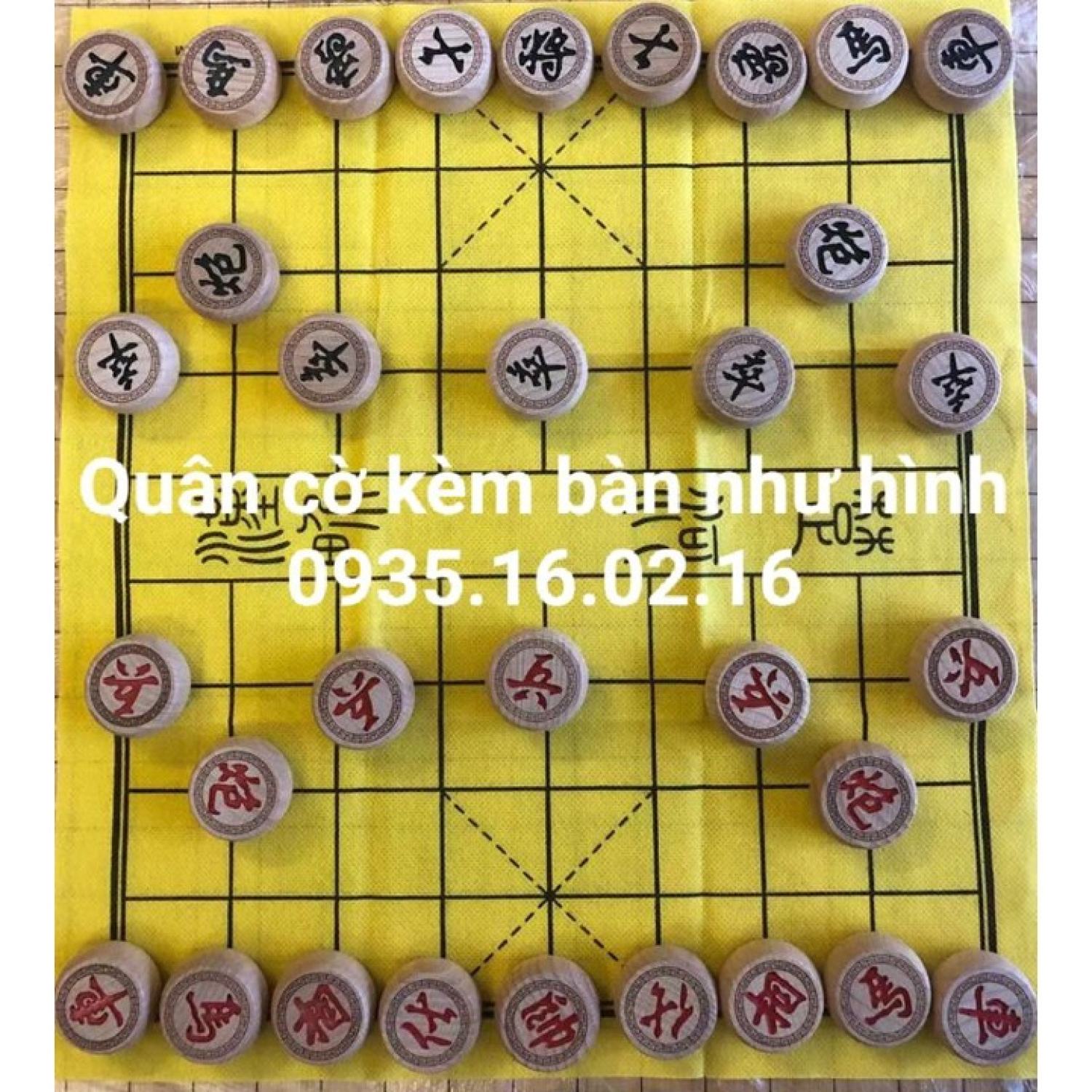 Quân cờ tướng gỗ sồi viền vân 3.8cm ( không kèm bàn gỗ)