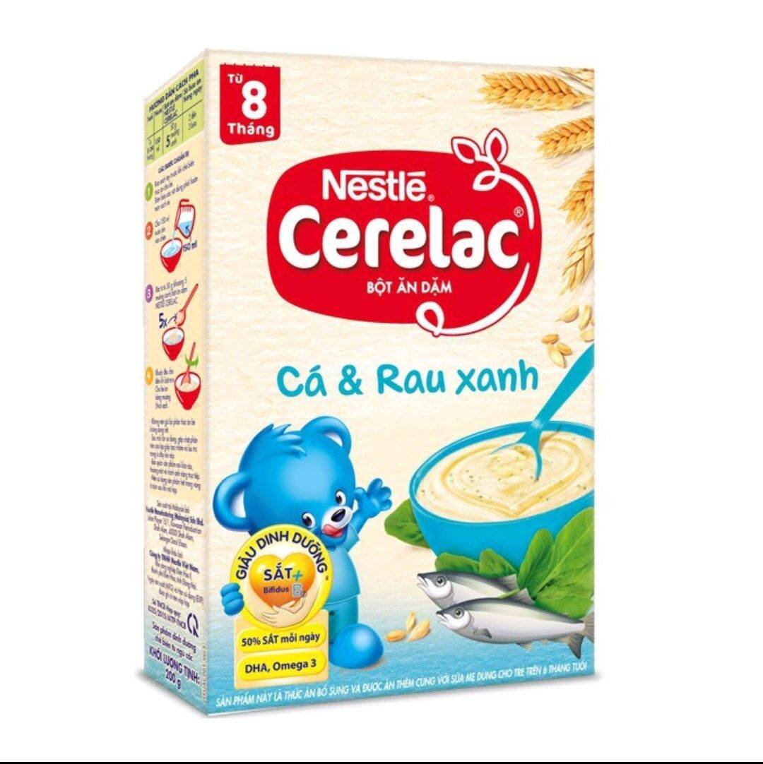 Bột ăn dặm Nestle Cerelac Cá Rau Xanh (hộp giấy 200gr)