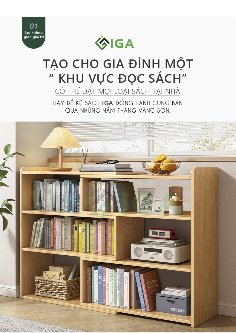 Kệ sách nhiều tầng, Giá sách gỗ - GP209