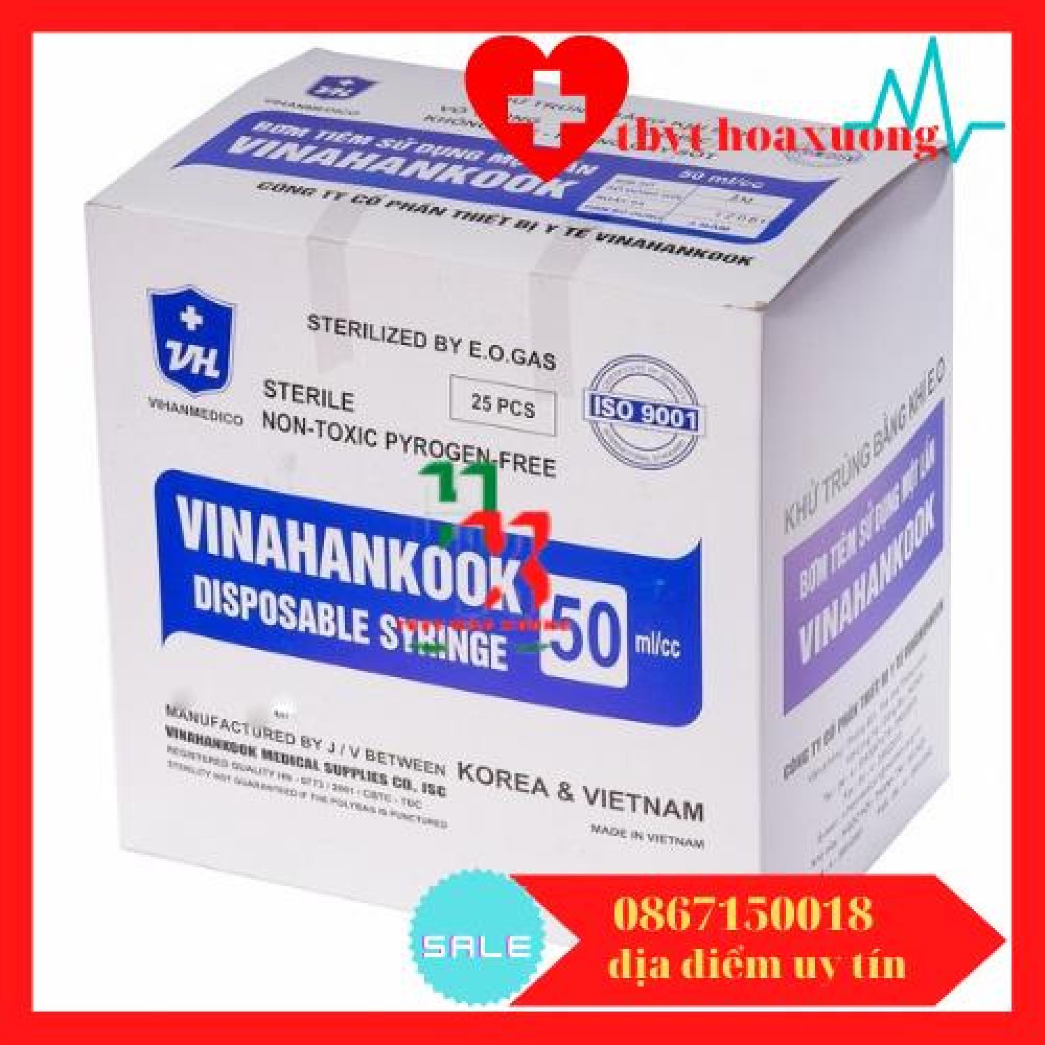 [Bán lẻ 10 chiếc] Bơm tiêm 1 lần Vinahankook 50ml