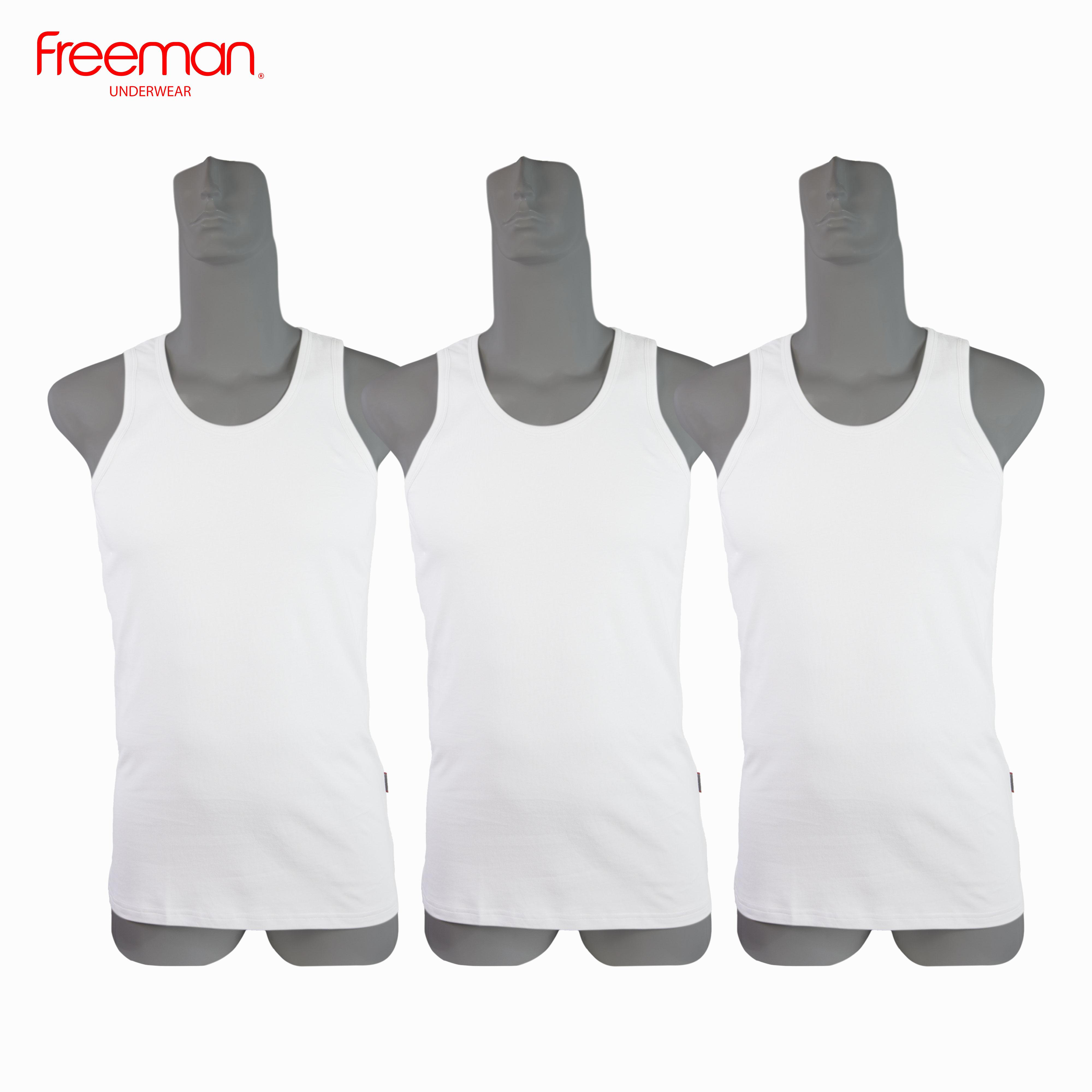 Áo thun ba lỗ nam Freeman - Chất liệu cotton ASF205 [Combo 3]
