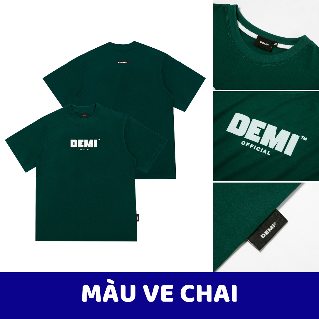Áo thun local brand chính hãng giá rẻ, áo phông nữ form rộng chất cotton màu ve chai, đen, nâu local brand Demi | DE-T12