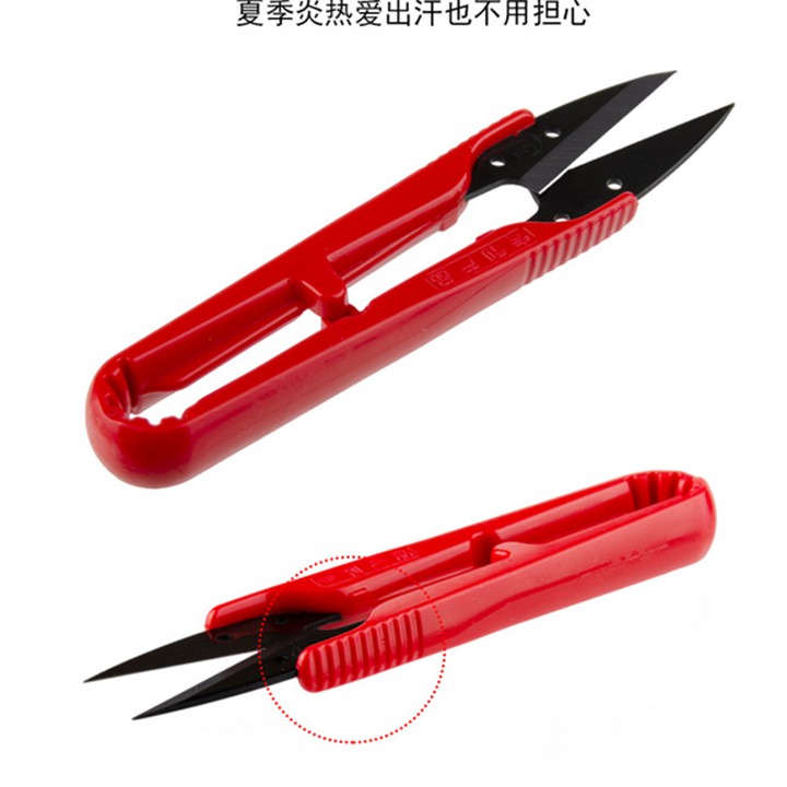 5 kéo bấm chỉ đỏ tiện lợi - kéo bấm chỉ - kéo cắt chỉ - kéo mã DJ 107