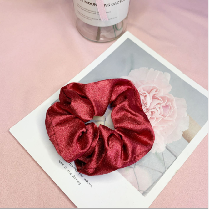 Dây Cột Tóc Scrunchies Vải Trơn Bóng