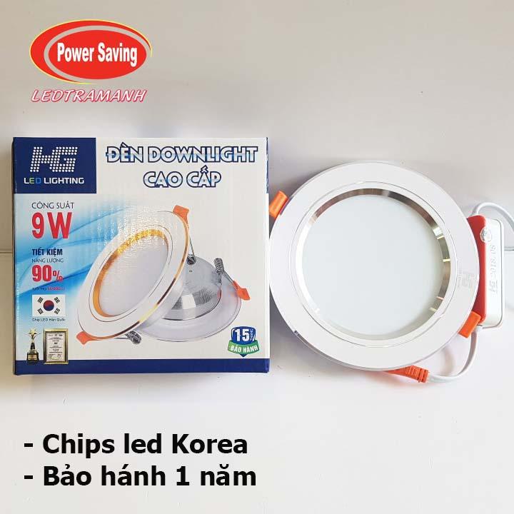 Combo 10 led âm trần 9w 1 màu viền bạc