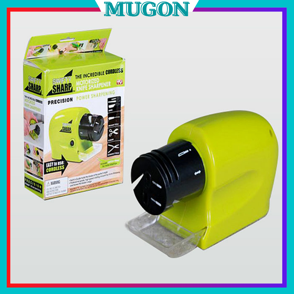 BÁO GIÁ Bộ Dao Làm Bếp Điện Máy Xanh | Shopee Lazada Sendo Tiki mới nhất 8 Máy mài dao kéo đa năng SWIFTY SHARP -máy mài dao xanh lá , mài tốt mọi loại dụng cụ nhà bếp- mài dao điện chạy bằng pin tiện lợi,
