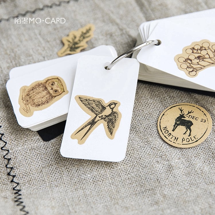 HỘP 46 STICKER VINTAGE SÓC, ĐỘNG VẬT