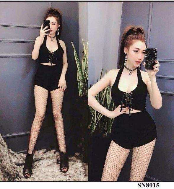 Sét áo cúp hở ngực đan dây sexy