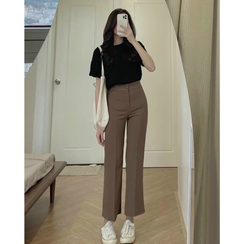 Quần tây ống đứng phong cách hàn quốc