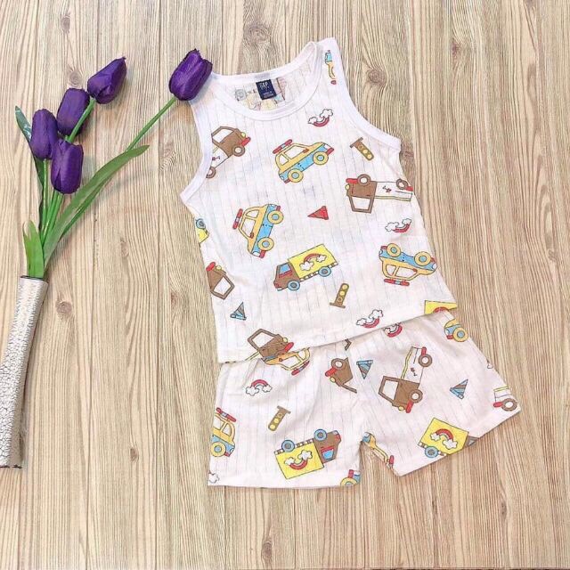 [Xả hàng] Bộ cotton giấy sát nách mát mềm cho bé yêu