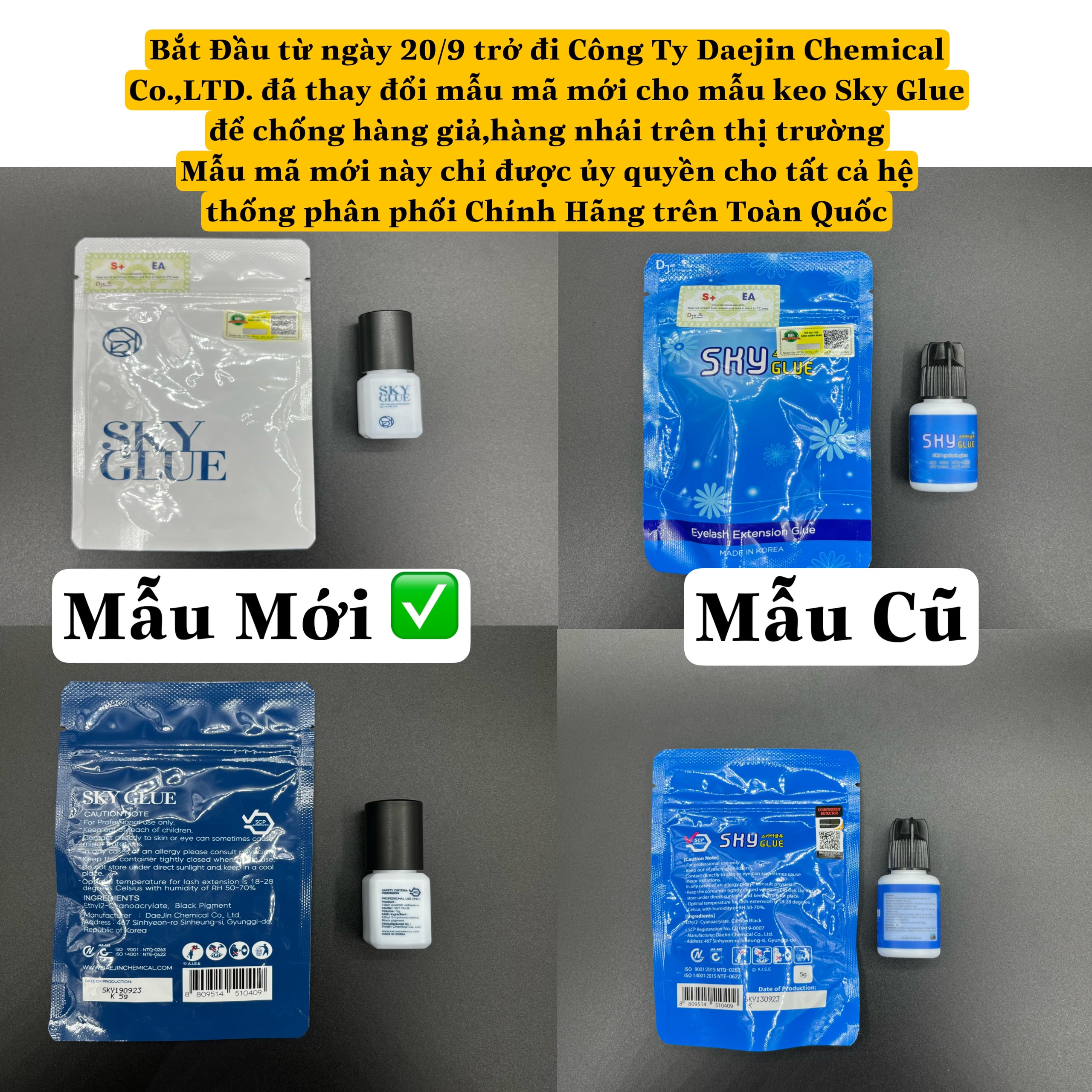 (Mẫu Mới) Keo nối mi Sky S+_dụng cụ nối mi_THÚY HÀ