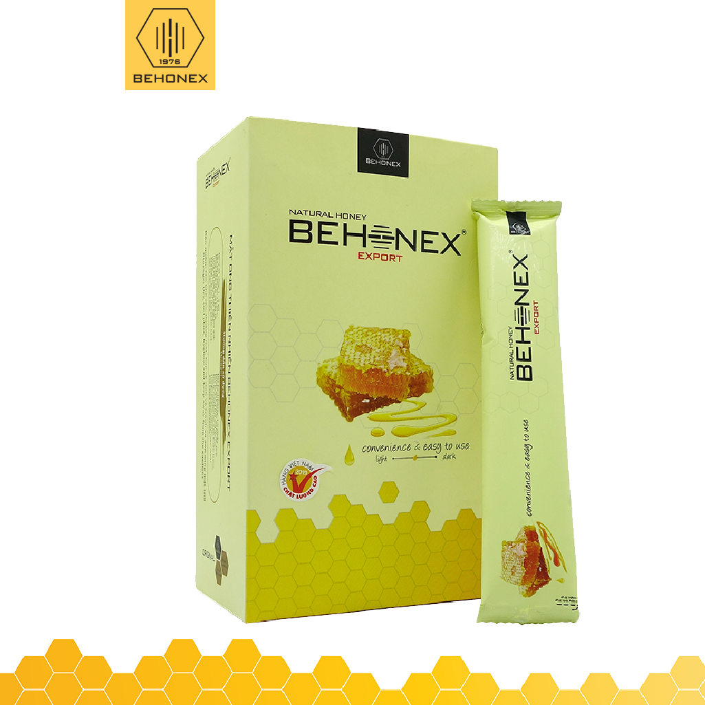 MẬT ONG XUẤT KHẨU BEHONEX STICK HONEY MEDIUM 25GR x 12 GÓI