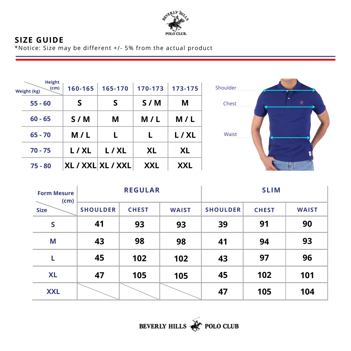 beverly hills polo club t shirt size chart