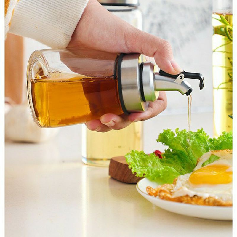 Chai thủy tinh 180ml rót dầu, đựng gia vị, nước chấm