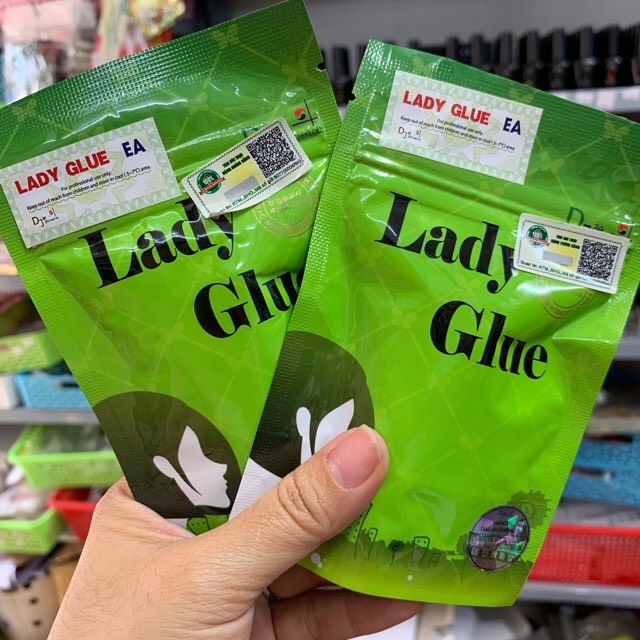 Keo nối mi Lady ( đen + xanh)