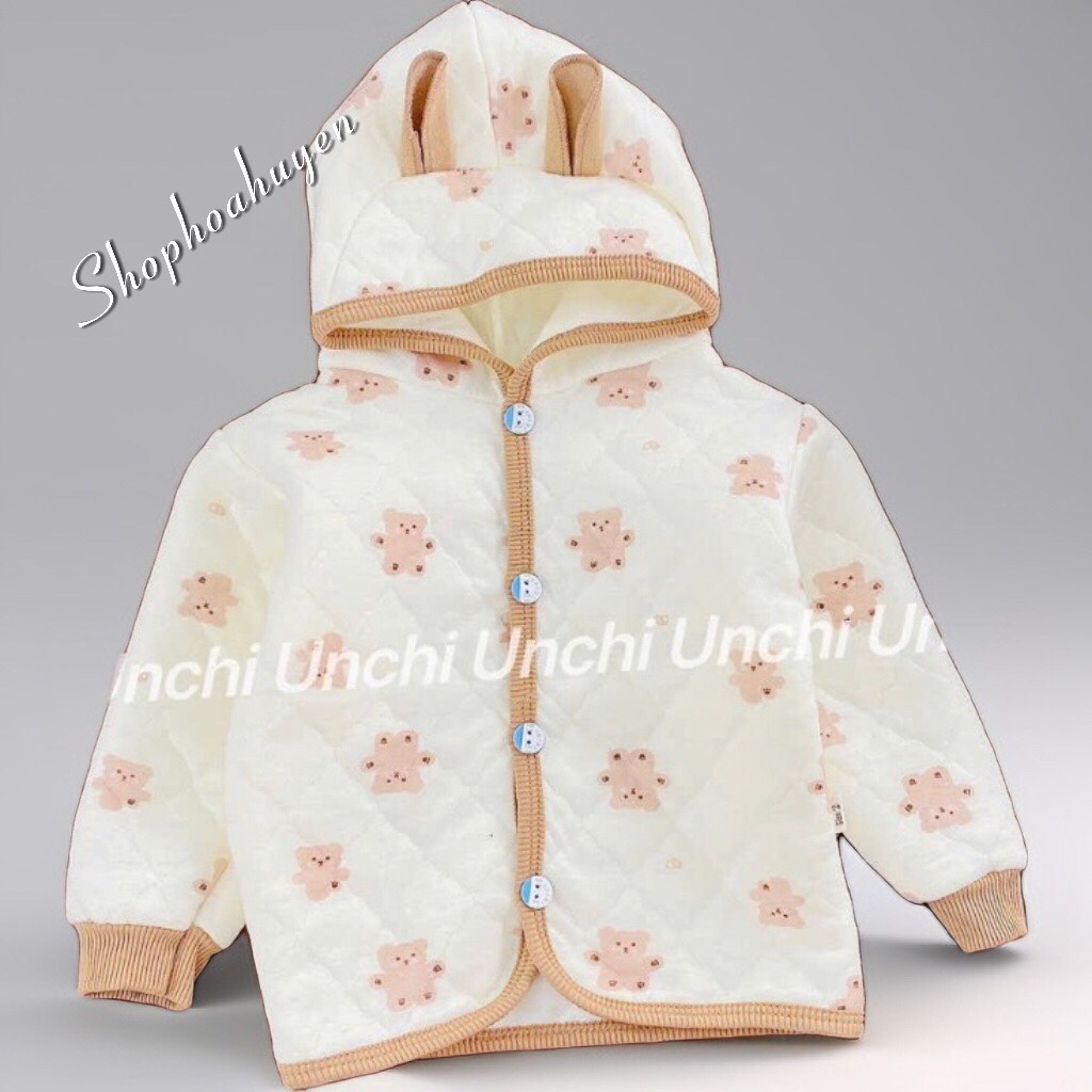Áo khoác cho trẻ sơ sinh, áo ấm giữ nhiệt cho bé trai và bé gái sơ sinh in hình dễ thương 0-10kg