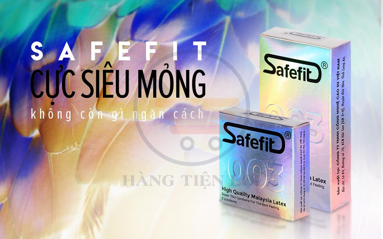 Bao cao su cực siêu mỏng Safefit 0.029mm - 03 chiếc