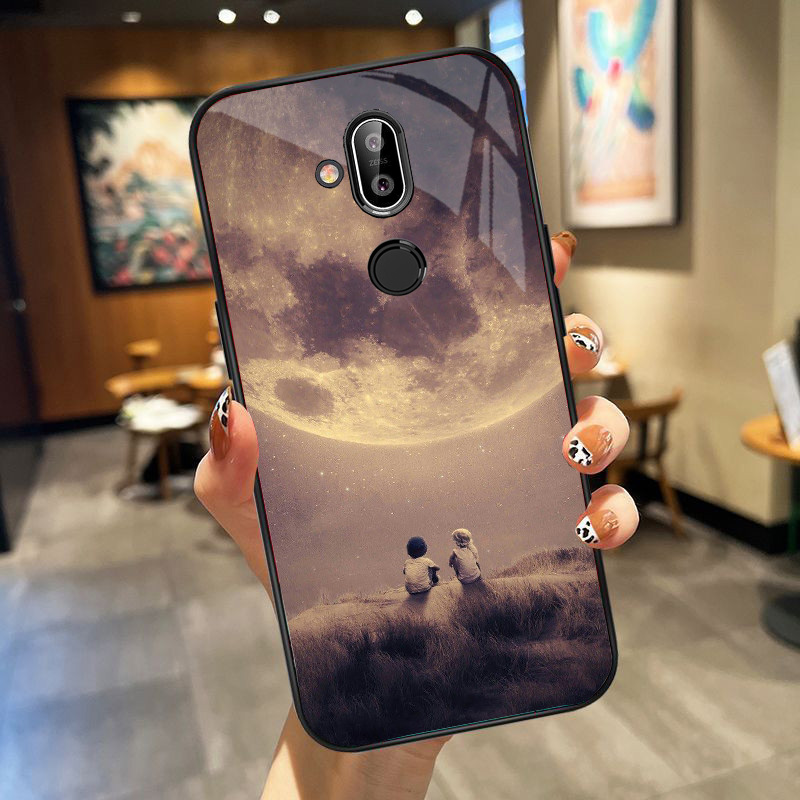 Ốp Lưng NOKIA 8.1 mặt kính cường lực cao cấp, ốp đôi