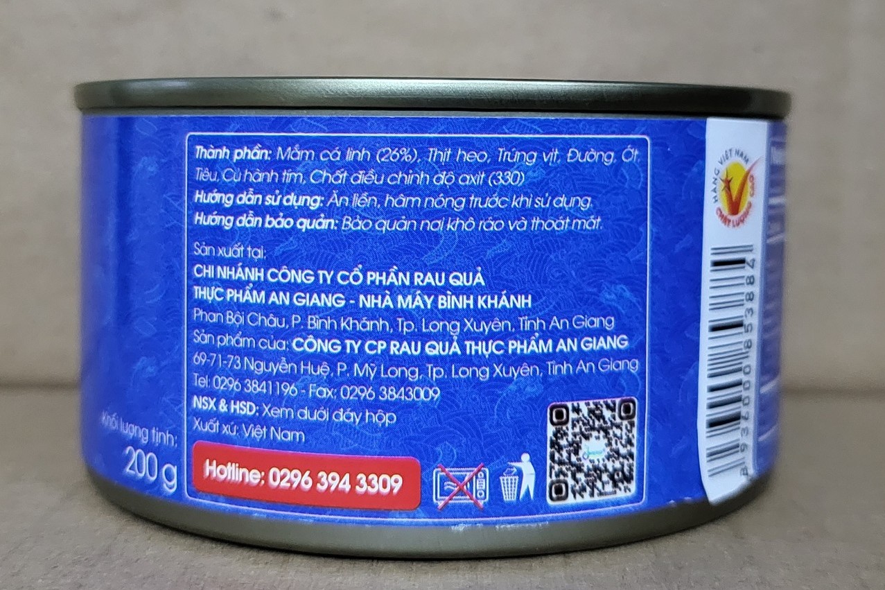 ANTESCO [Hộp X/DƯƠNG 200g] MẮM CÁ LINH CHƯNG (Đặc sản An Giang) Fermented Cooked Fish