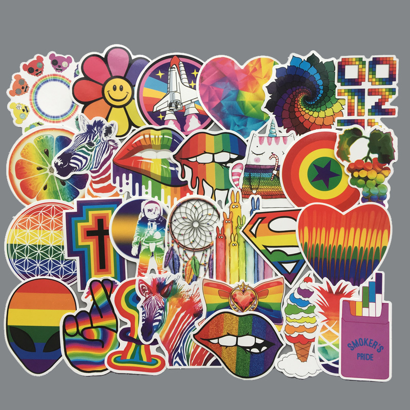 sticker LGBT cầu vồng Set 30 - 100 hình dán có ép lụa