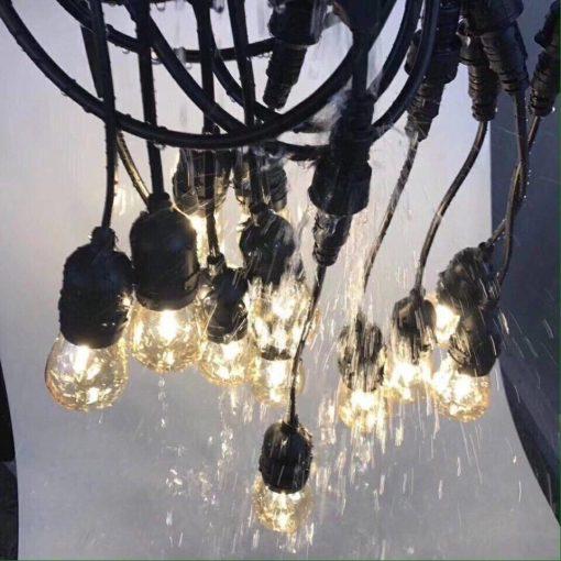 Dây đuôi đèn trang trí ngoài trời 10m 15 đui, chống nước, lõi đồng chất lượng (N007)