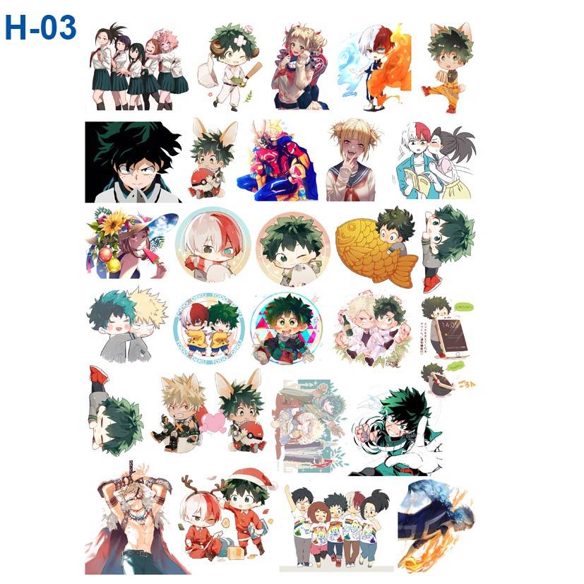 Sticker/ Hình dán anime My Hero Academia ( Học Viện Siêu Anh Hùng)