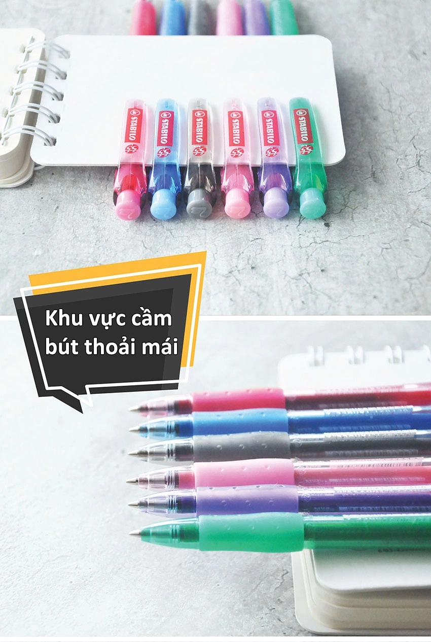 Bút bi STABILO Marathon BP318F (Xanh biển, Đen, Đỏ, Hồng, Xanh lá, Tím)