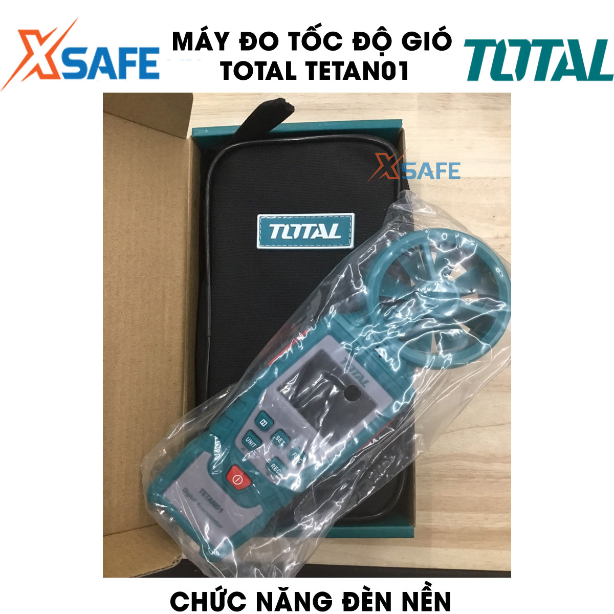 Anemometer wind speed digital Total TETAN01. Tachometer handheld anemometer with function message indicator battery level is low, with backlight, genuine warranty 3 month-distribution genuine xsafe