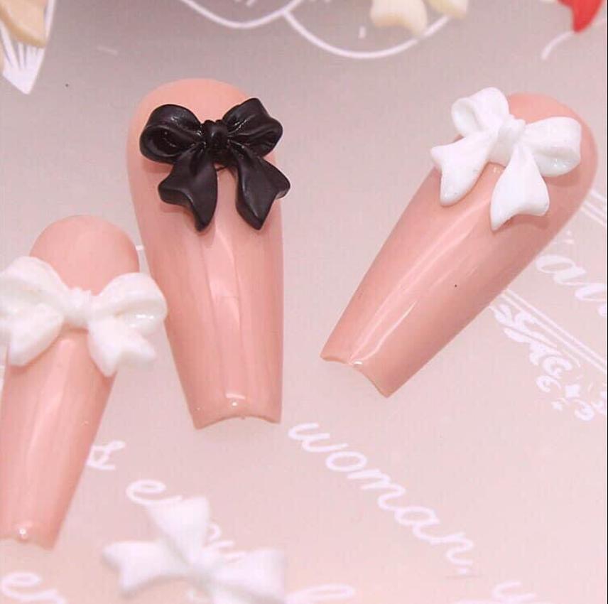 Set Charm Nơ Nhựa Đính Móng Siêu Xinh