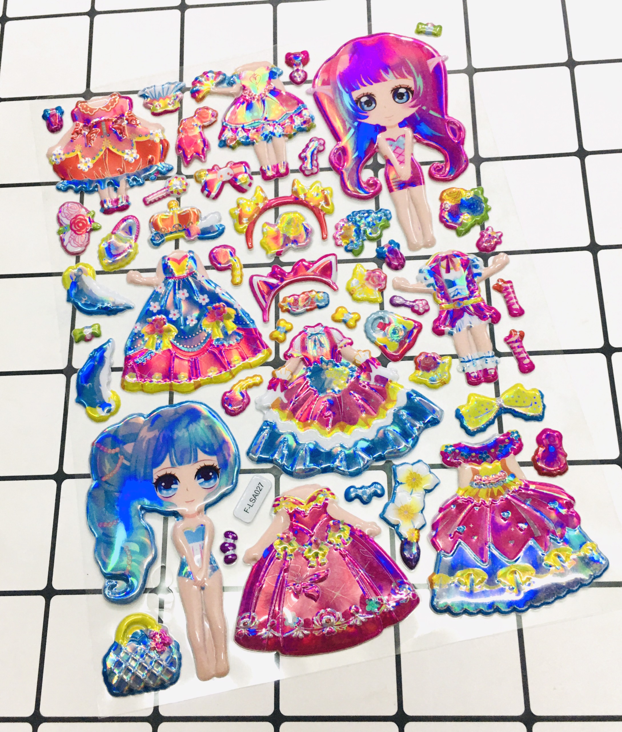Bảng Sticker hình dán nổi 3D lấp lánh