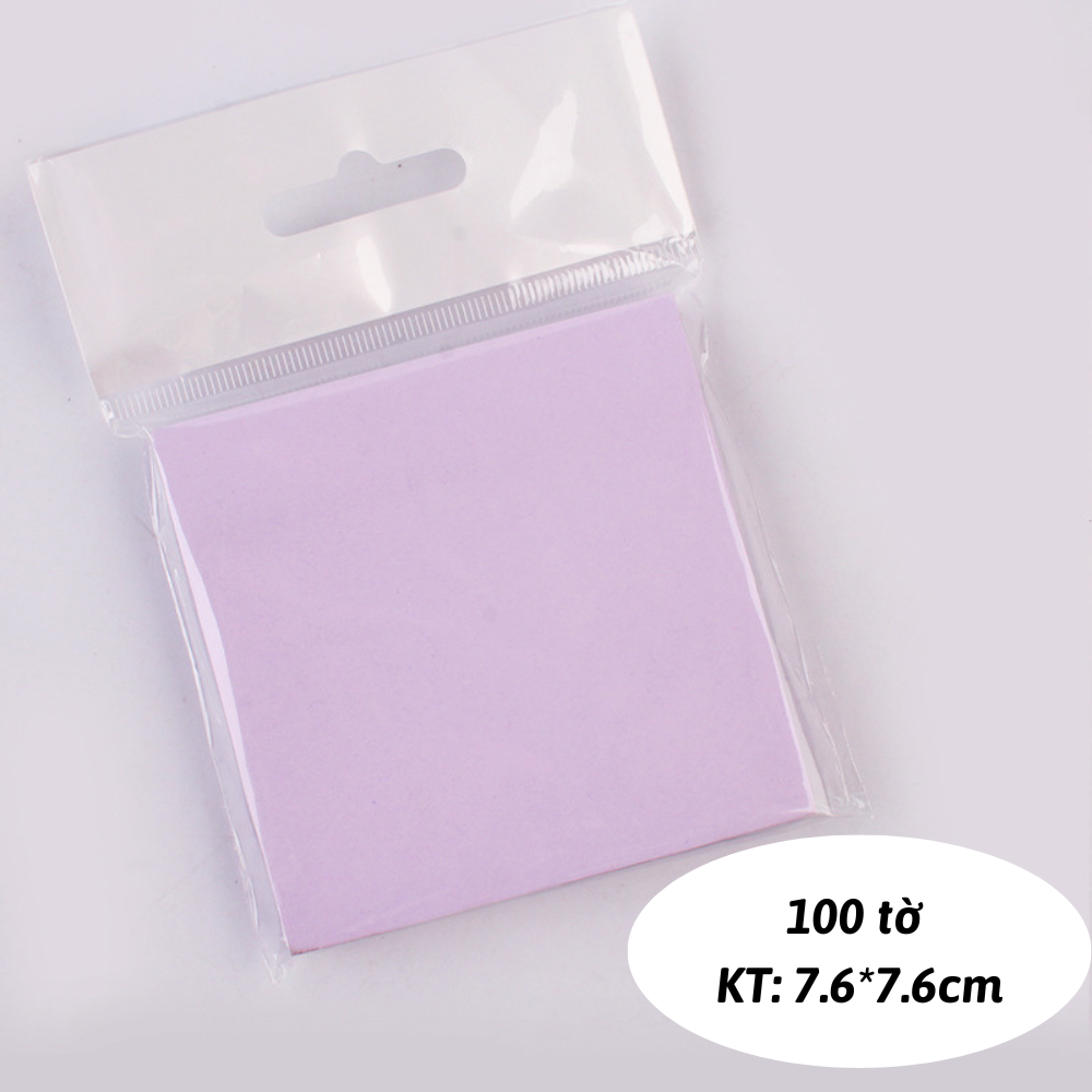 Tập 100 tờ giấy ghi chú trơn màu pastel Lonita giấy note nhiều màu xinh xắn GN15