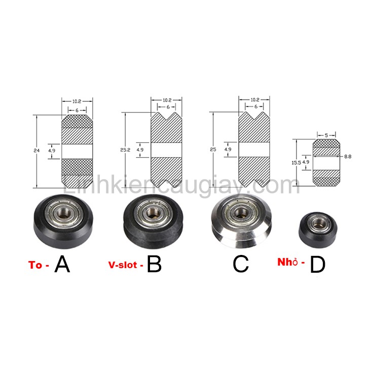 Bạc Đạn V Bánh Xe Openbuilds