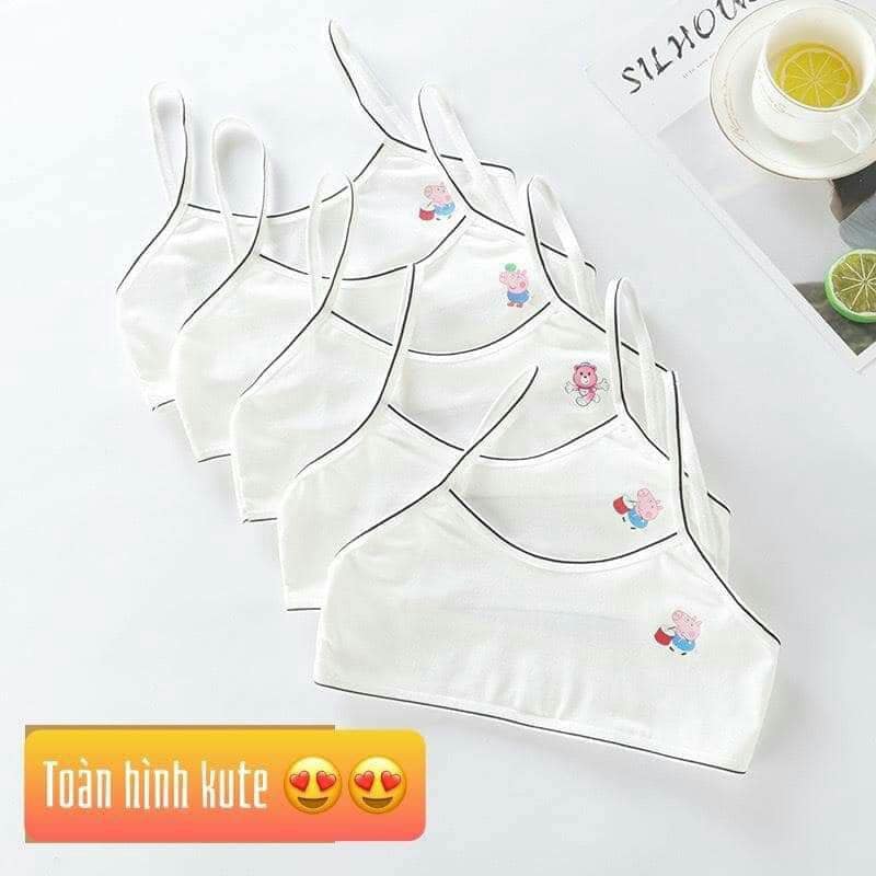 Set 5 áo lá mặc trong cho bé gái mới lớn (dưới 30kg)