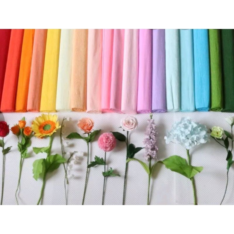 1 cuộn giấy nhún làm hoa, cuộn 50x250cm (Trung)