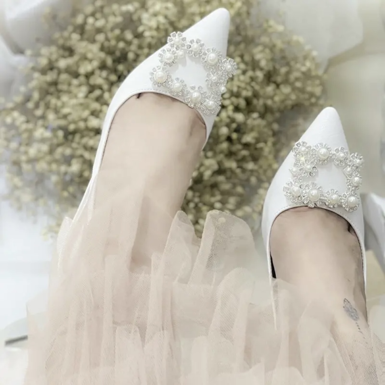 Giày cao gót khóa đá sang chảnh cao 9cm - B33