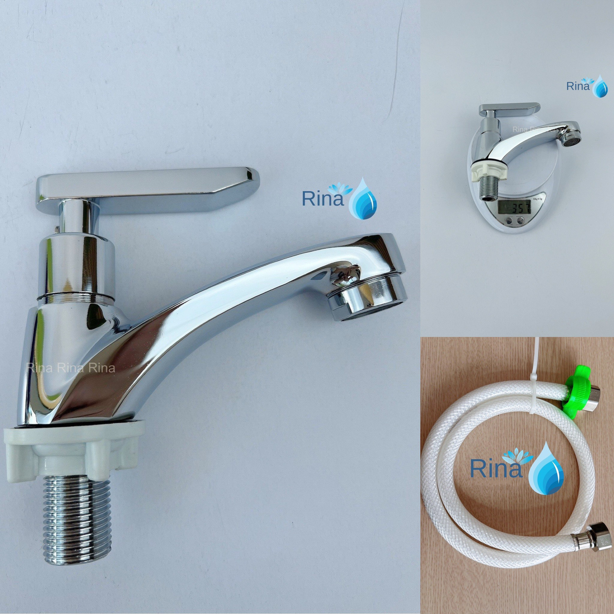 Vòi rửa mặt lavabo đồng thau xi bóng rina rn9607 1 đường nước lạnh vòi lavabo cao cấp
