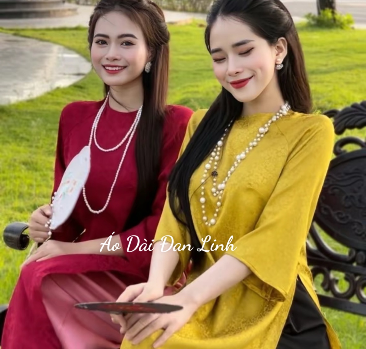 Sẵn hàng Tết 2024 áo dài cách tân suông gấm tơ sang trọng - Áo Dài Đan Linh