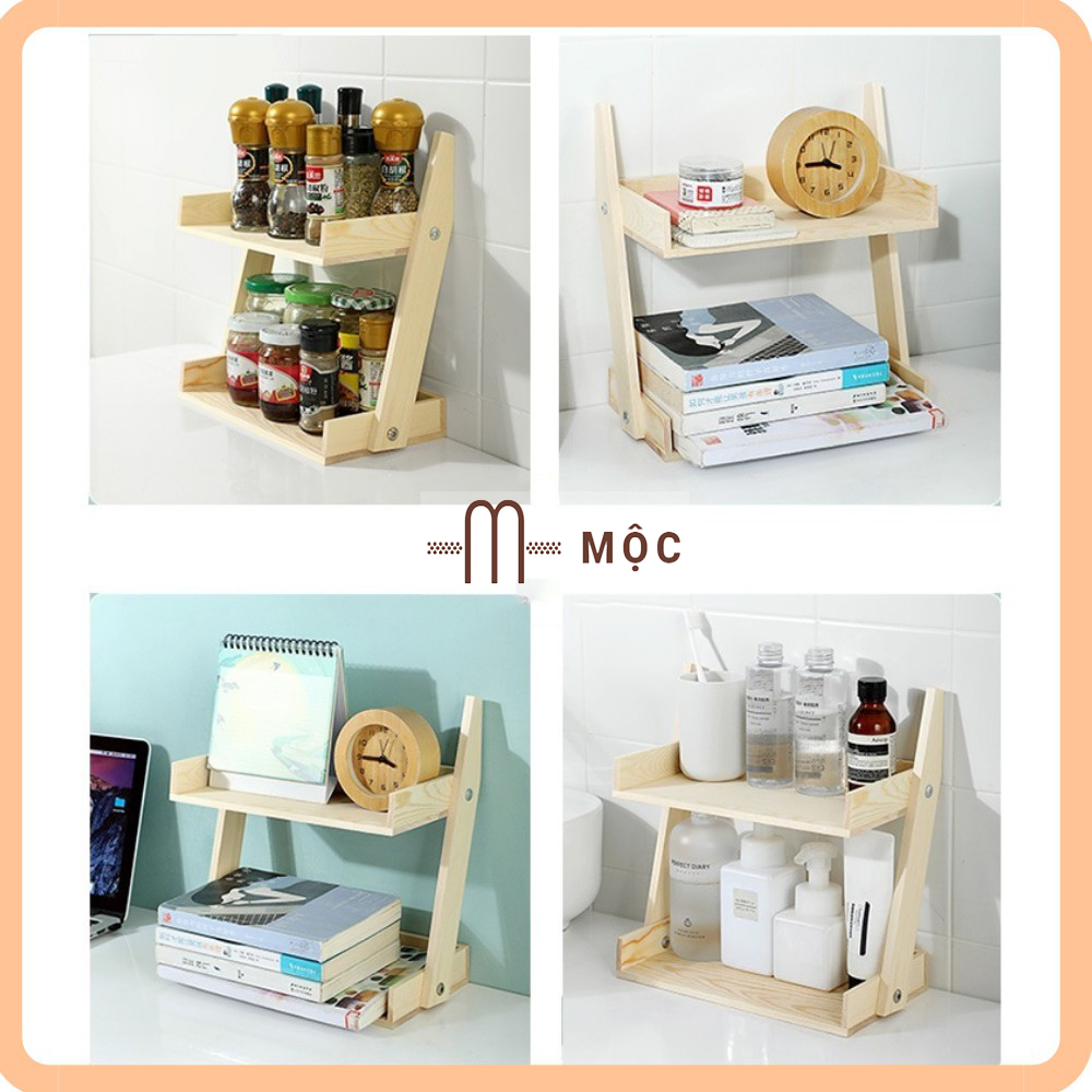 Kệ Gia Vị Gỗ Thông Mộc Family