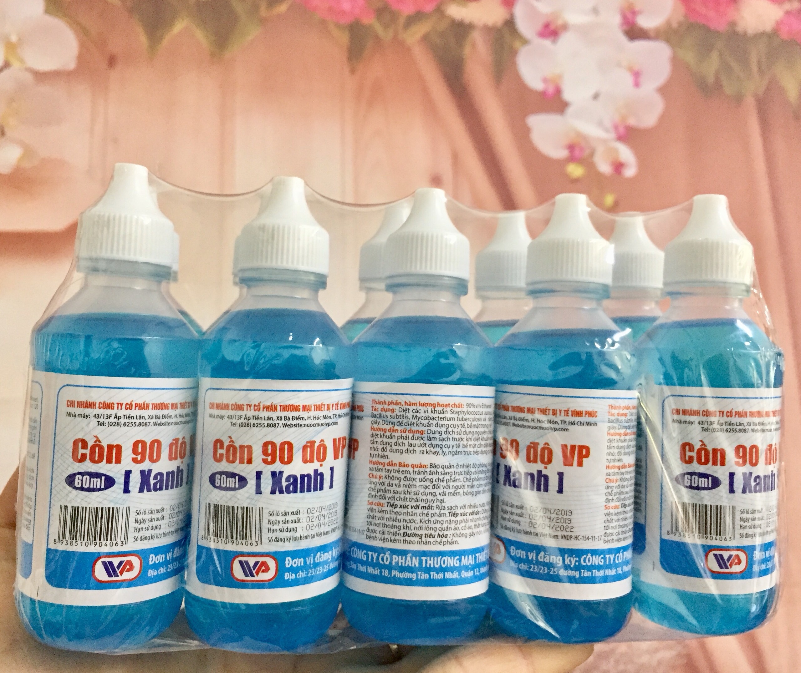 Cồn xanh 90 độ 60ml Vĩnh Phúc - Cồn 90 Độ VP ( 1chai )