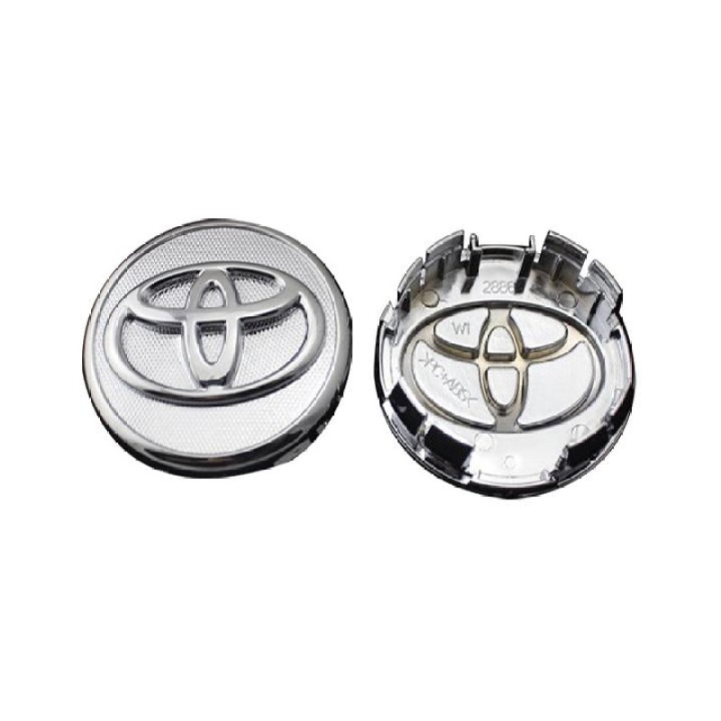 Logo chụp mâm bánh xe ô tô Toyota 57mm dùng cho xe Vios, Yaris và Altis