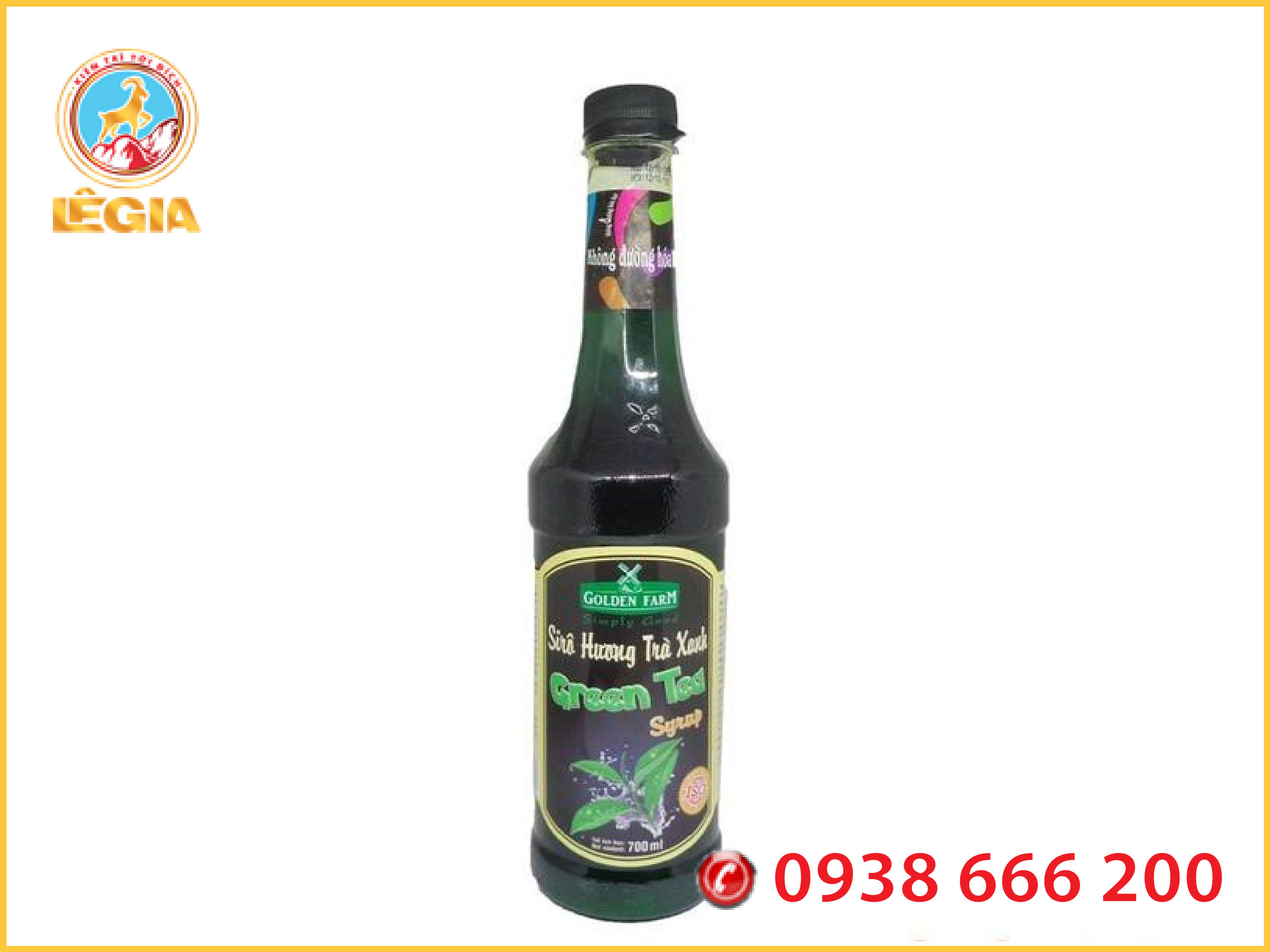 Siro golden farm trà xanh 700ml - golden farm green tea syrup
