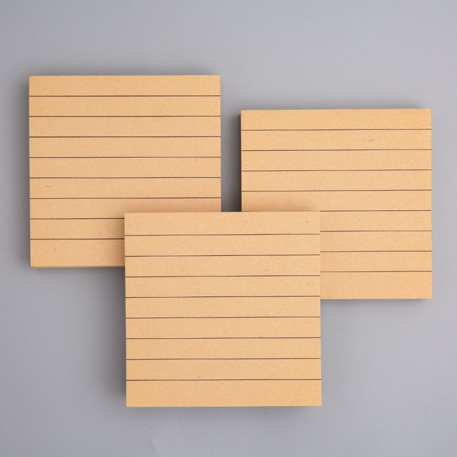 Tập 80 tờ giấy note vuông basic NO33, Note ghi chú đơn giản kẻ ngang, caro