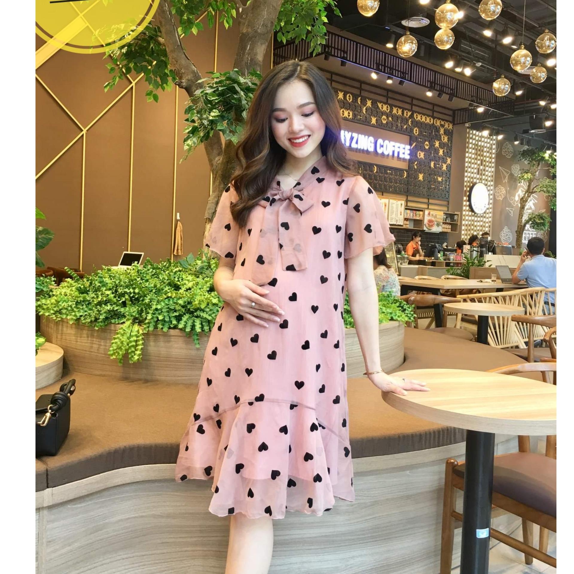 Váy dáng suông thời trang bầu bí bon bigsize chen 43-70kg