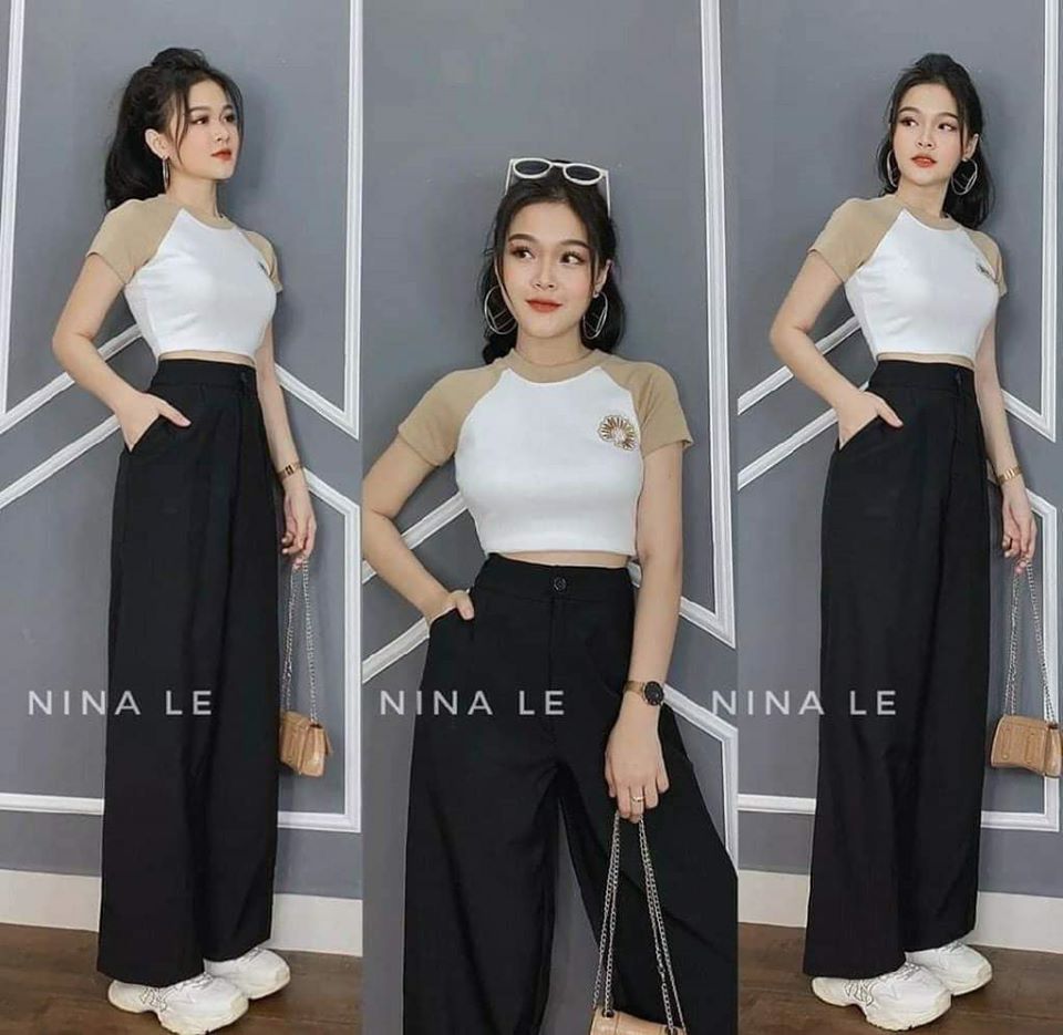 QUẦN ỐNG RỘNG SIÊU HOTHIT 2 MÀU ĐEN TÍM SIÊU CHẤT CHƠI DÁNG XUÔNG