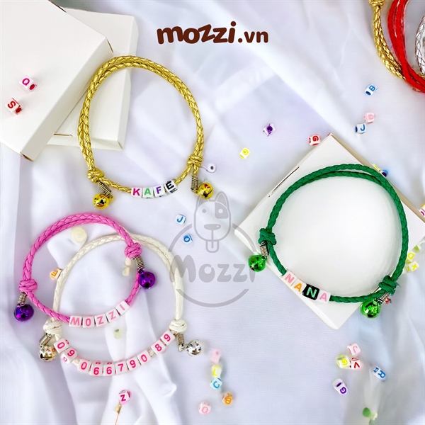 Vòng cổ Handmade hạt charm tên theo yêu cầu có thể thu nới