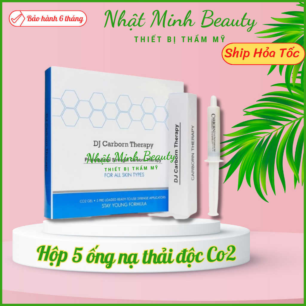 Hộp nạ thải độc co2 dj carbon therapy, hộp 5 ống và 5 miếng nạ