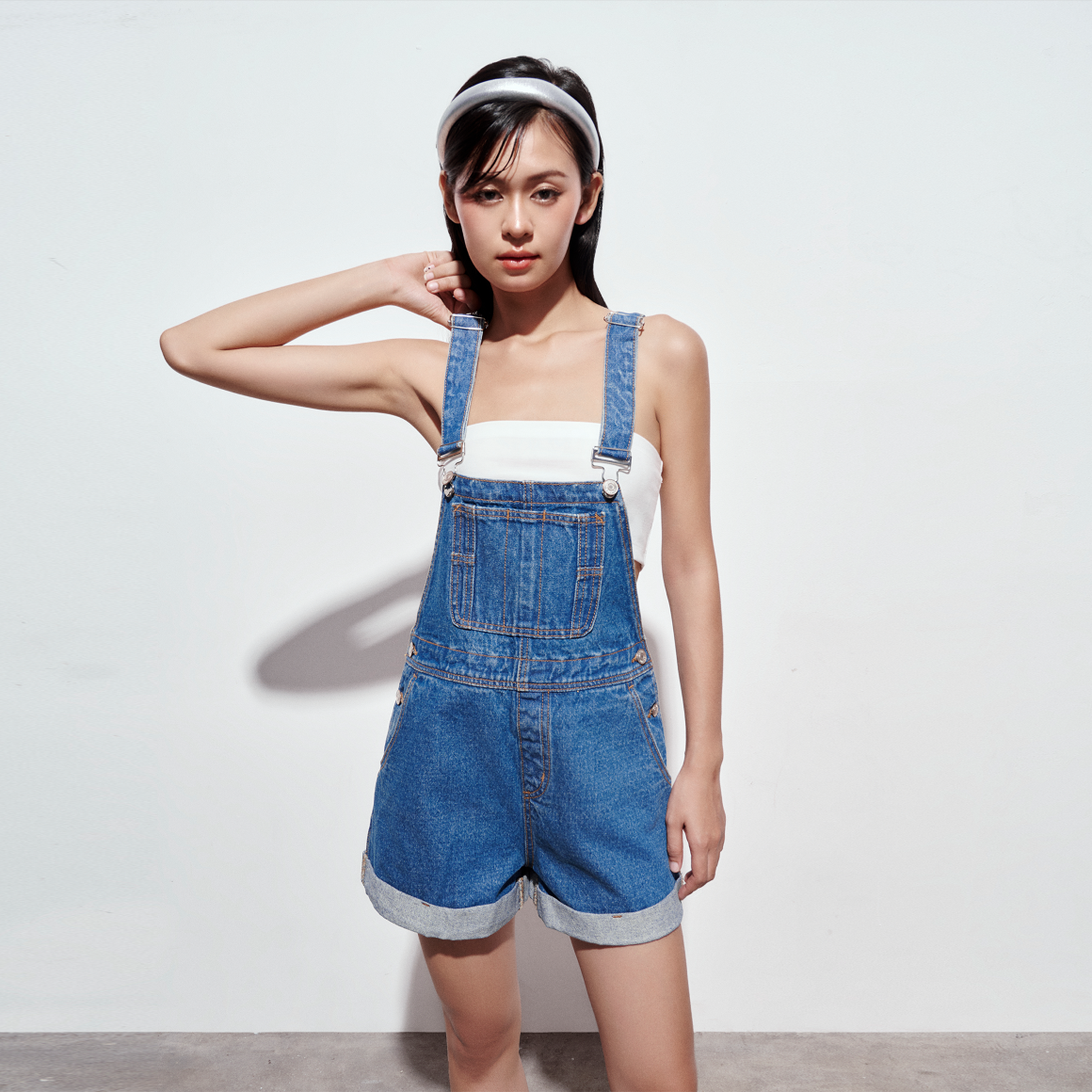DOTTIE - Quần short yếm - Xanh - Q0344